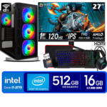 Computadora Pc Intel Core i7 3770 Monitor 27 fhd' RAM 16 GB SSD 500 GB wifi
