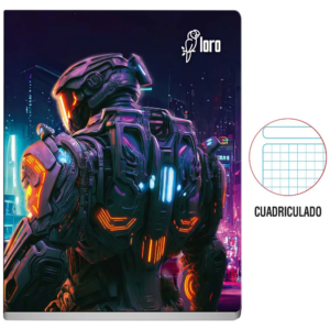 Cuaderno LORO Cuadriculado Diseño Secundaria Hombre 84 Hojas