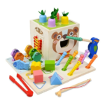 Cubo Montessori Educativo de Madera Osito - Juego Sensorial