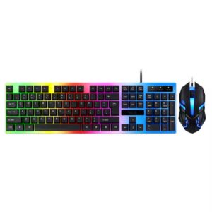 Kit Teclado y Mouse Gamer Alambrico para Pc Laptop RGB