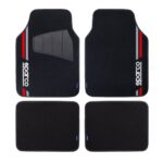 PISO ALFOMBRA PARA AUTO 4 PIEZAS NEGRO-ROJO SPARCO SPF508RD