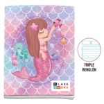 Cuaderno CLASS & WORK Grapado Triple Renglón con Diseño para Niña
