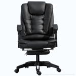 Silla gerencial de cuero color negro
